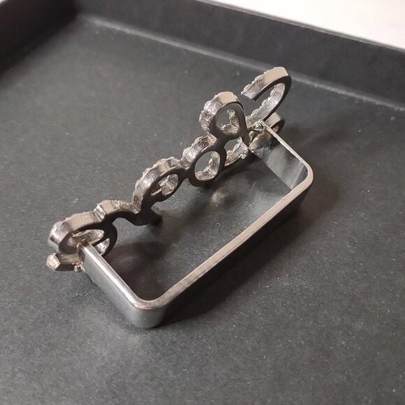 3 Finger Silver Tone Love Ring - Picture 4 of 9